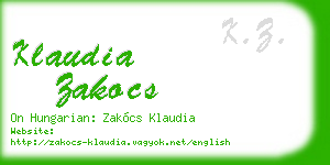klaudia zakocs business card