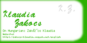 klaudia zakocs business card